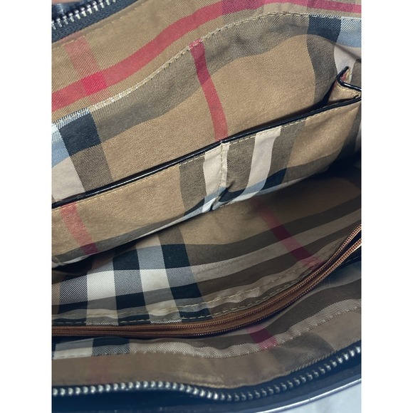 Vintage BURBERRY NICKIE Large Landscape Supernova/Black Check Tote Bag Canvas - Picture 9 of 13